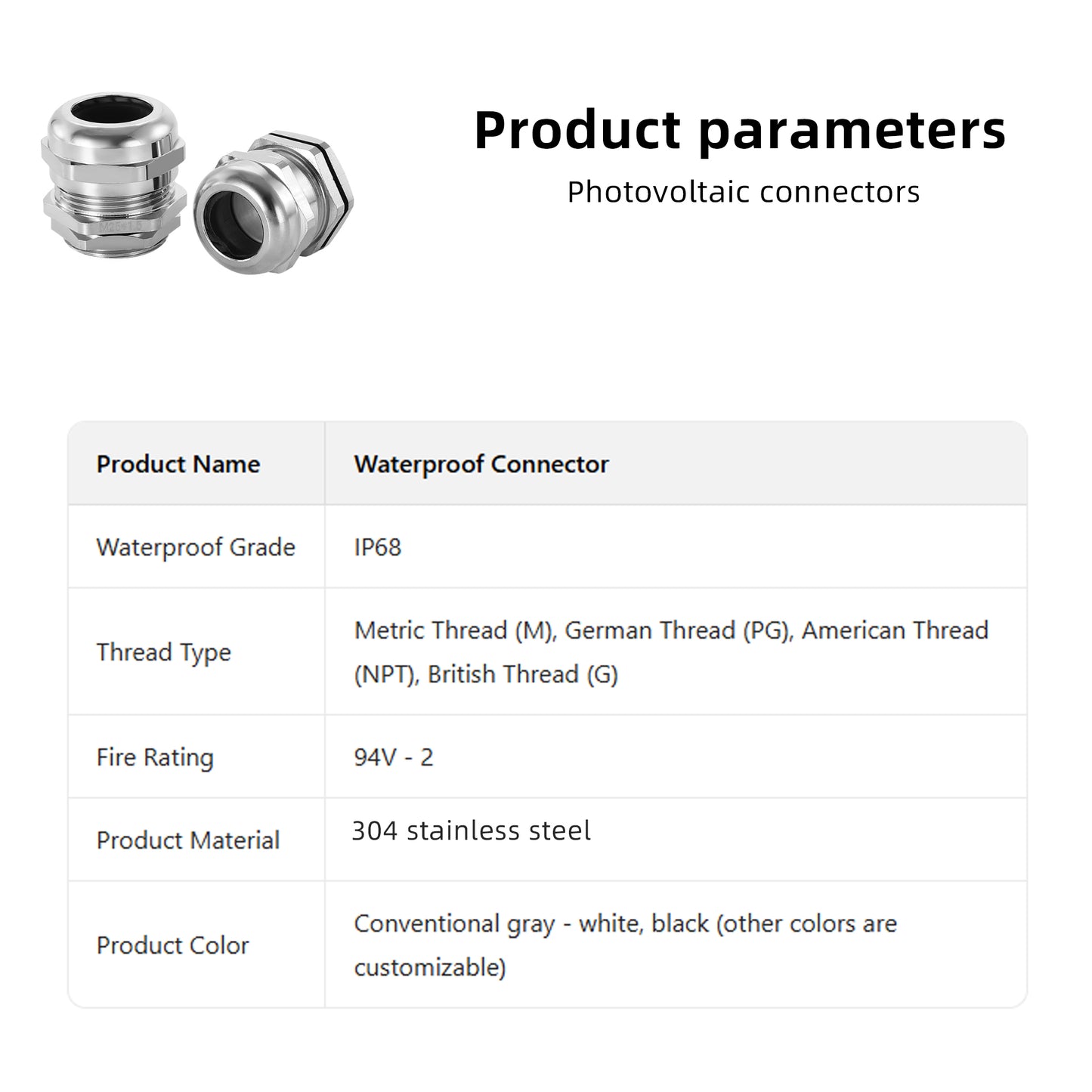 Stainless Steel Waterproof Connector Gland